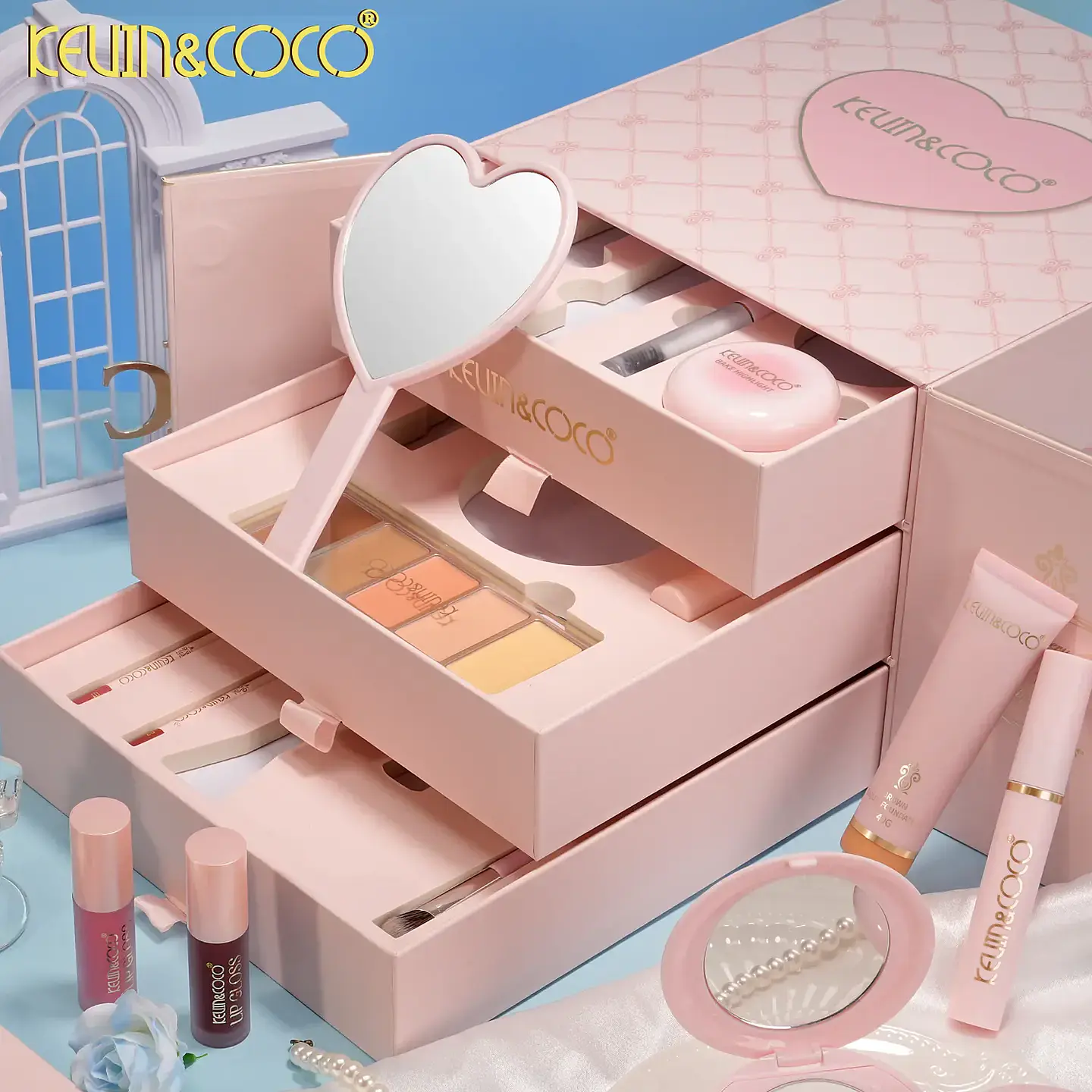 Set de Maquillaje Amor Sagrado Kevin & Coco 3