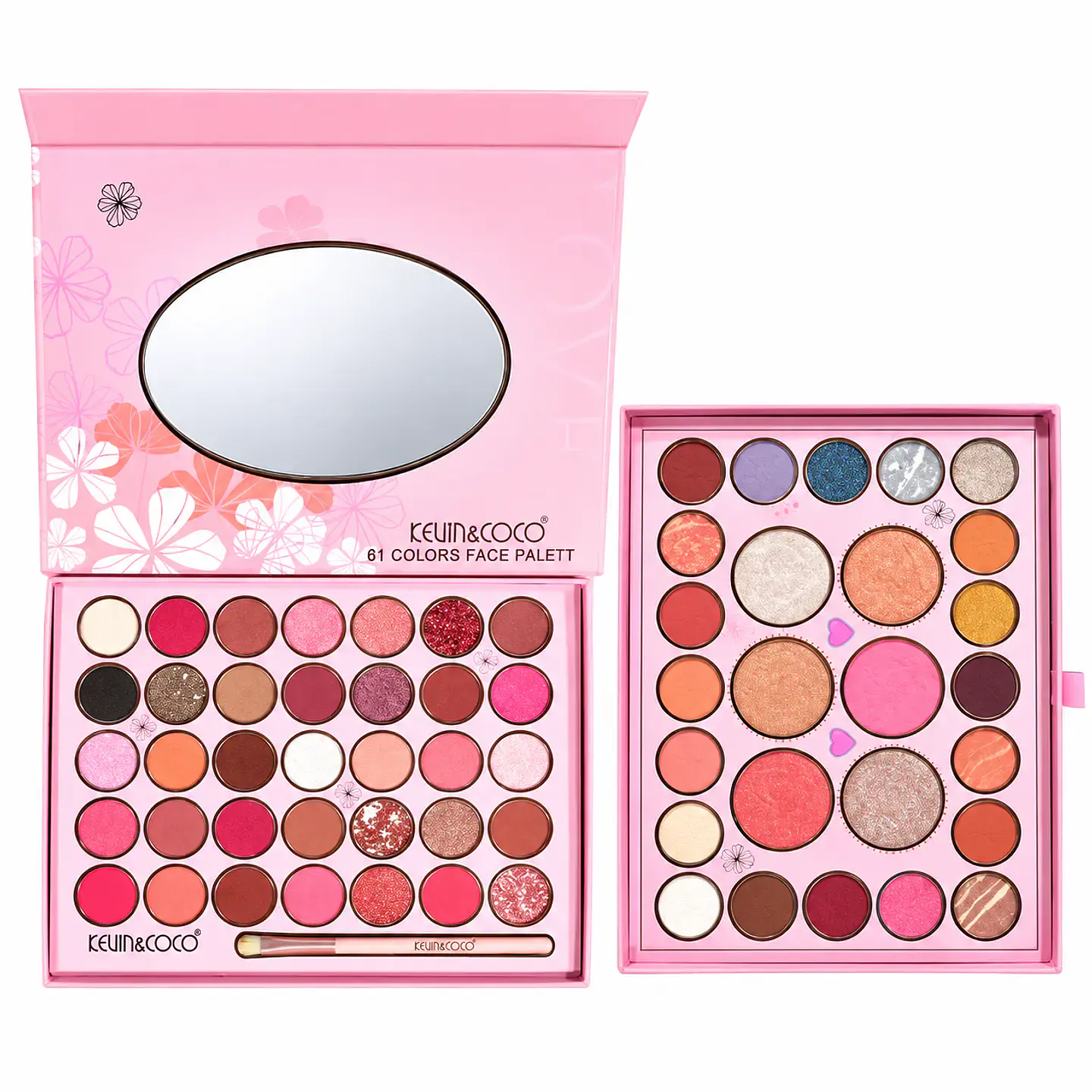  Paleta de Sombras Kevin & Coco de 61 Colores con Brocha 3