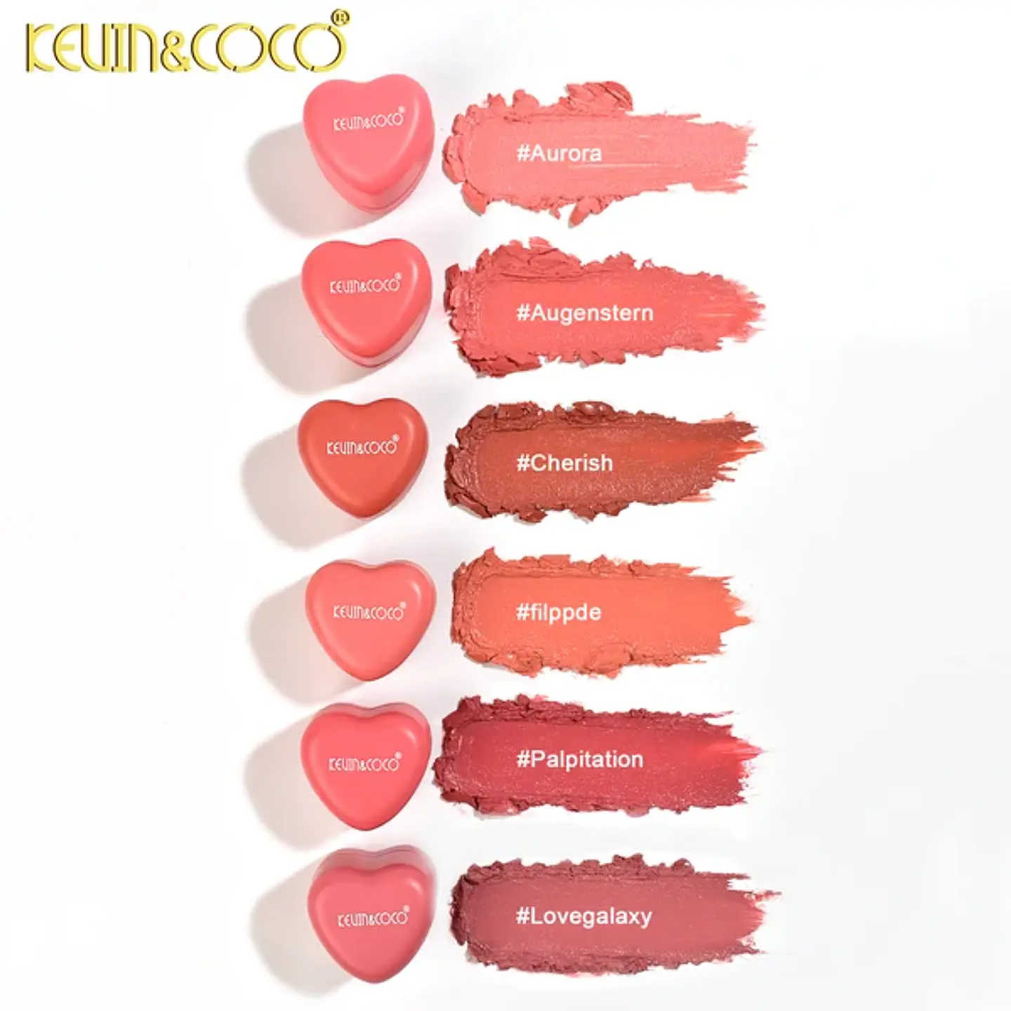 Set Corazón de 6 Rubores en Crema 3