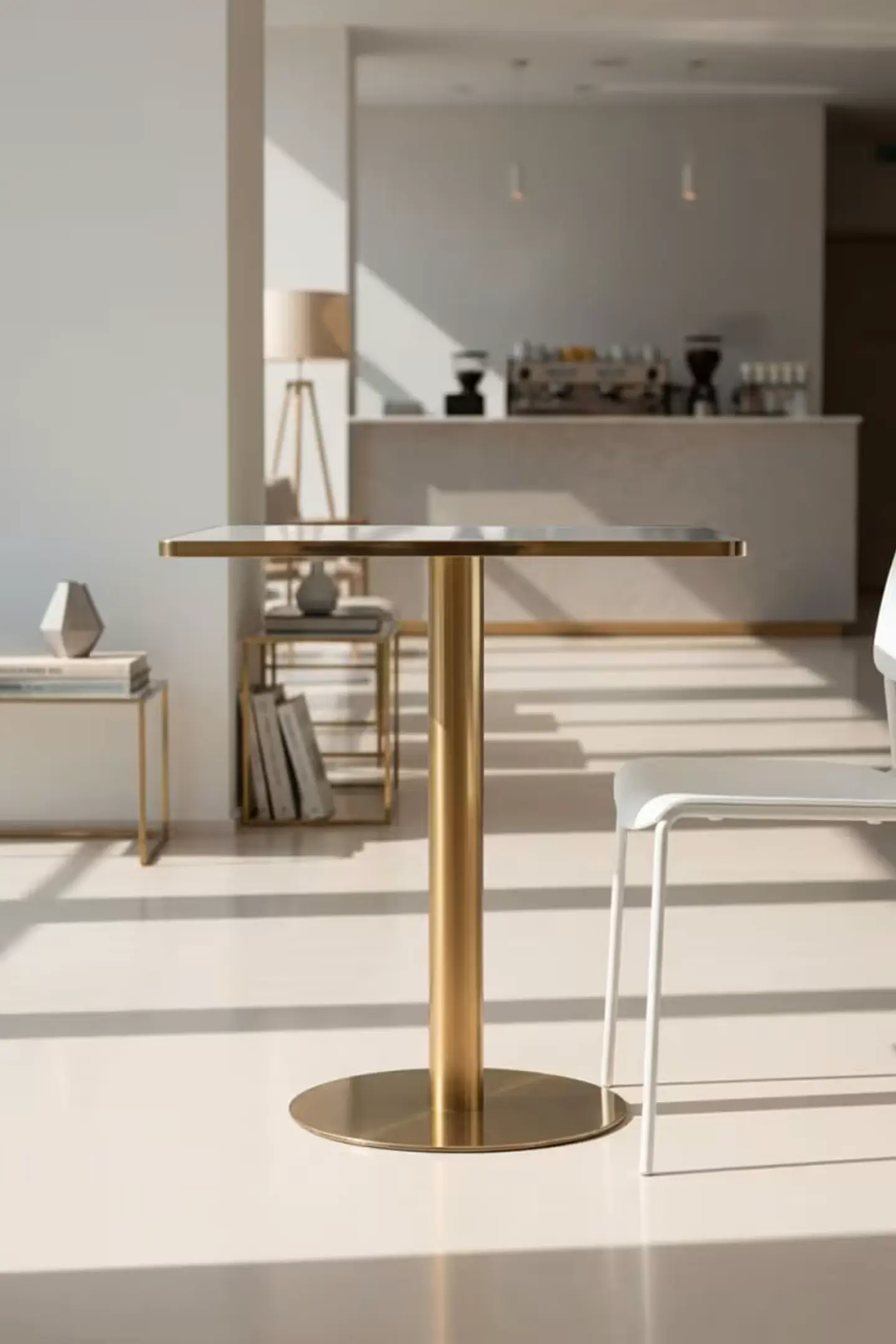 Mesa Golden White 70x70 cm 1
