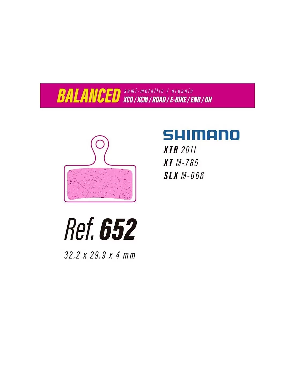 Pastillas LESS BRAKES Balanced 652 | Shimano XTR, XT, SLX 2 pistones 2