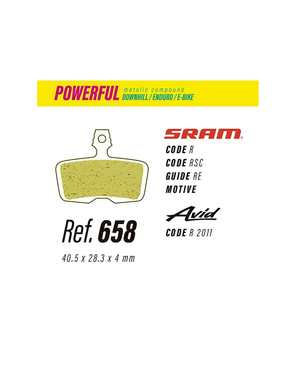 Pastillas LESS BRAKES Powerful 658 | Sram Code, Guide RE, DB8 2