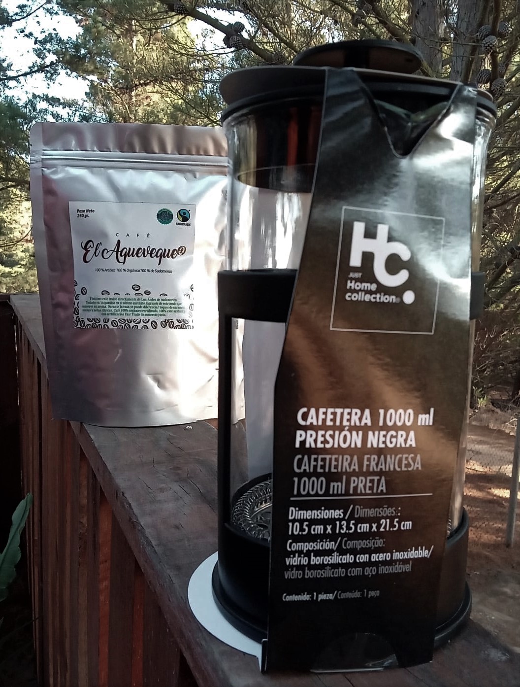 250g Café 100% Arábico + Prensa Francesa 1000 cc