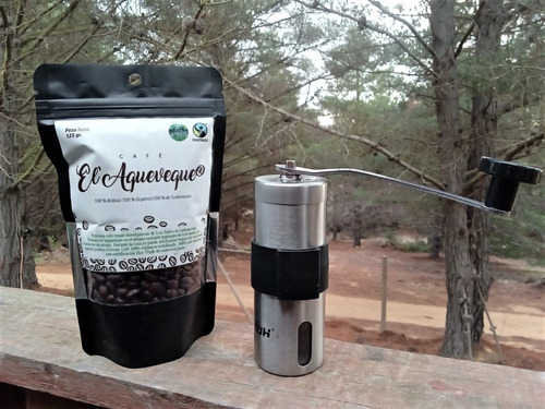 Pack Café 125g Orgánico + Molinillo De Acero Núcleo Cerámica