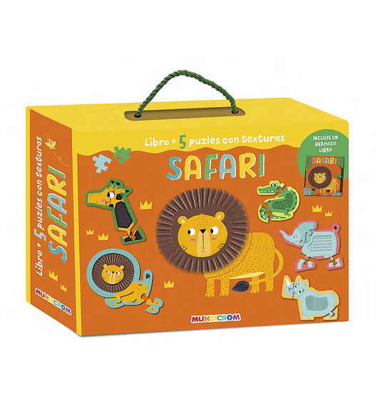 LIBRO + 5 PUZLES CON TEXTURA SAFARI