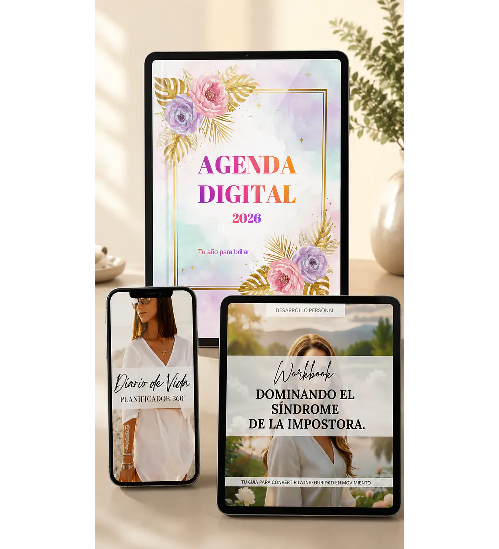 PACK PROMOCIONAL: PLANIFICADOR 360° + AGENDA DIGITAL 2026 + WORKBOOK DOMINANDO EL SÍNDROME DE LA IMPOSTORA