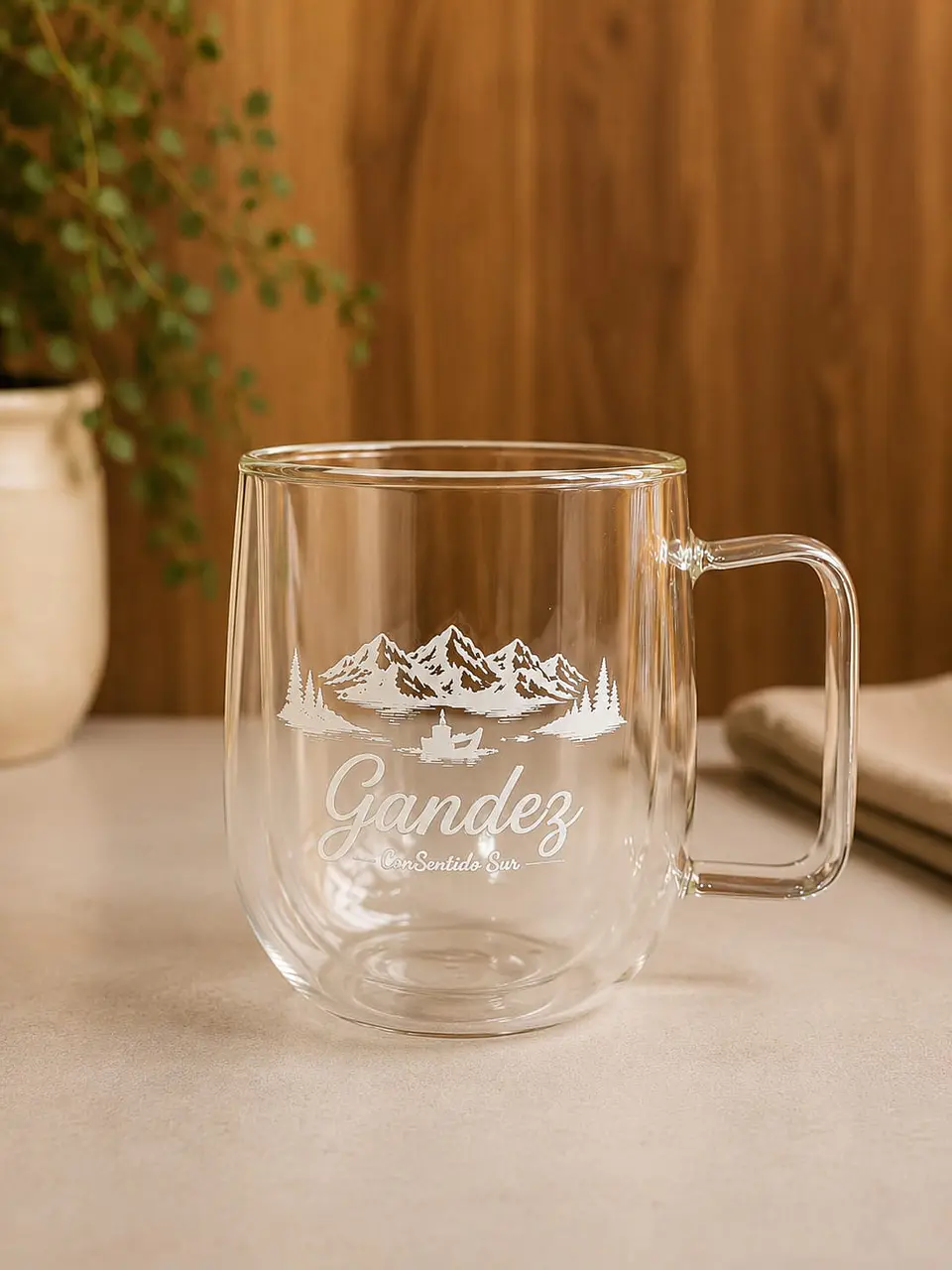 Taza Mug de Vidrio Doble Pared Gandez 1