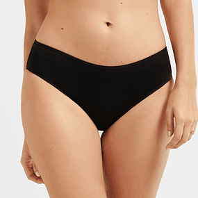 BIKINI LISO EN ALGODÓN 1265 - NEGRO (90)