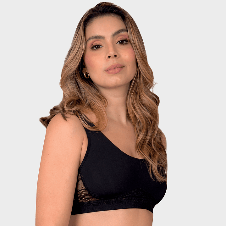 BRALETTE LISO CON ENCAJE Y CARGADERA ANCHA 12403 1