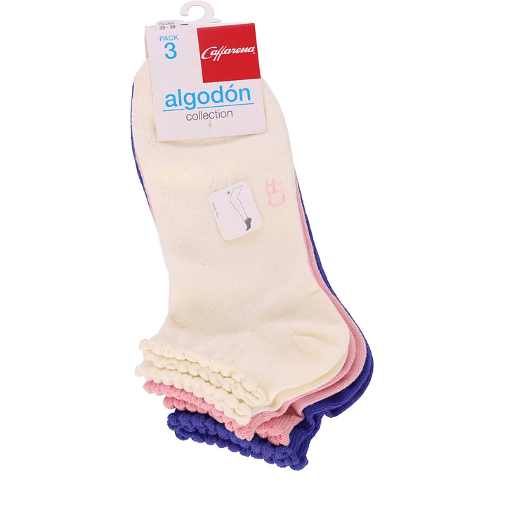 CALCETÍN TOBILLO ALGODÓN PACK3 22027 2