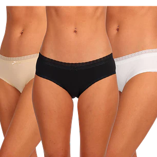 PANTALETA ALGODÓN SIN COSTURAS PACK 3