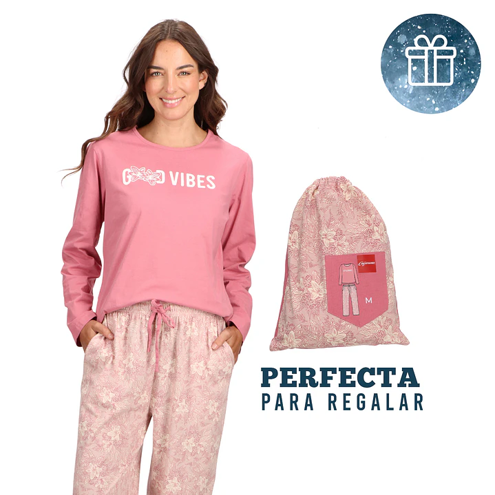 PIJAMA LARGO ALGODÓN FLOREADO 1