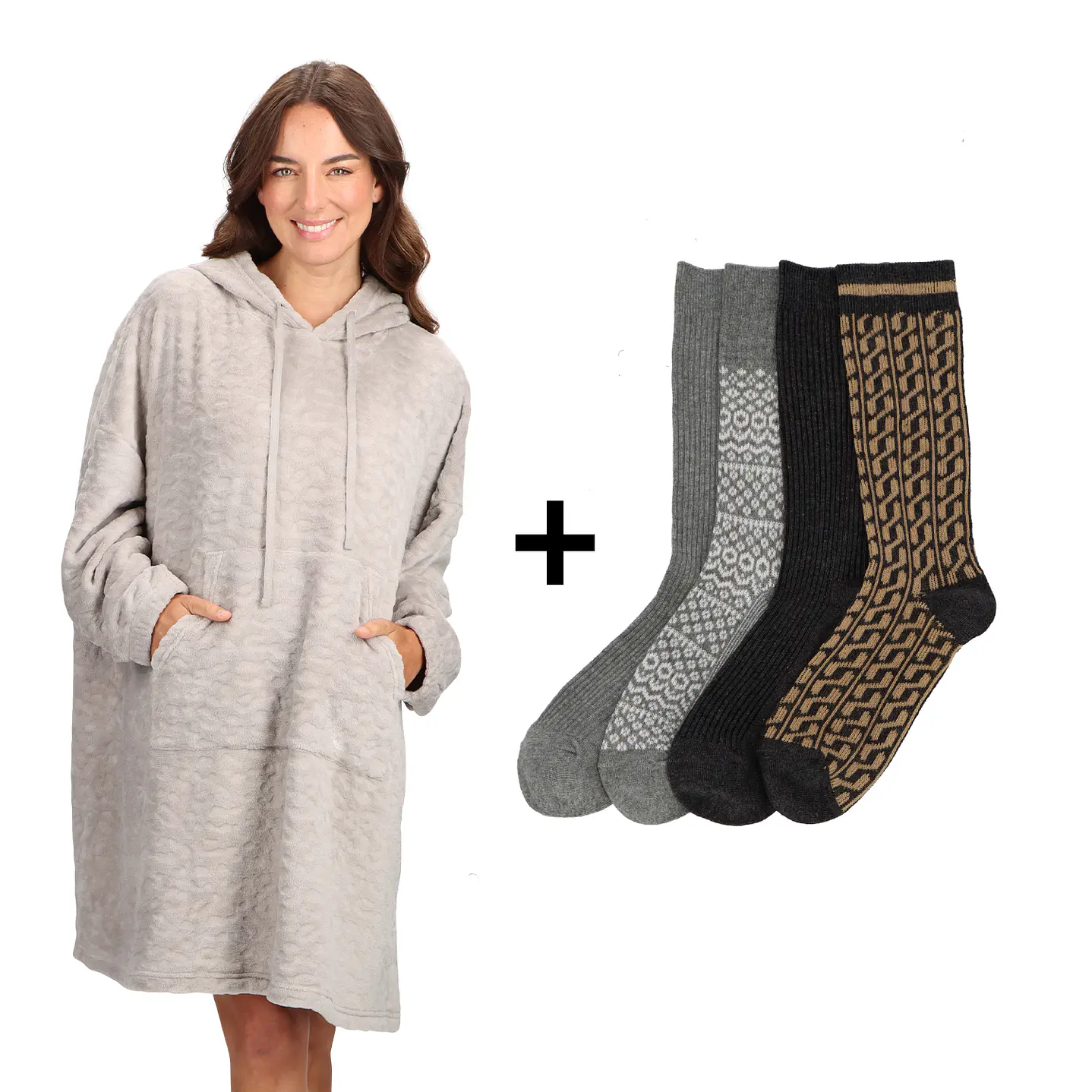PONCHO TÉRMICO Y CALCETINES PACK DE 4 1