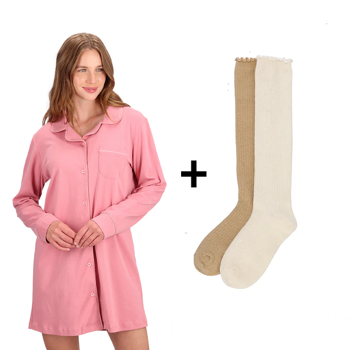 CAMISOLA ALGODÓN Y CALCETINES ANGORA PACK 2 1