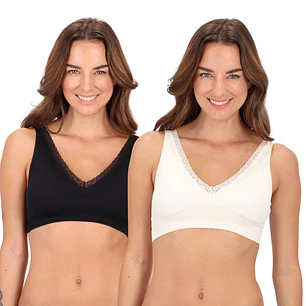 BRALETTE ENCAJE SIN COSTURAS PACK 2