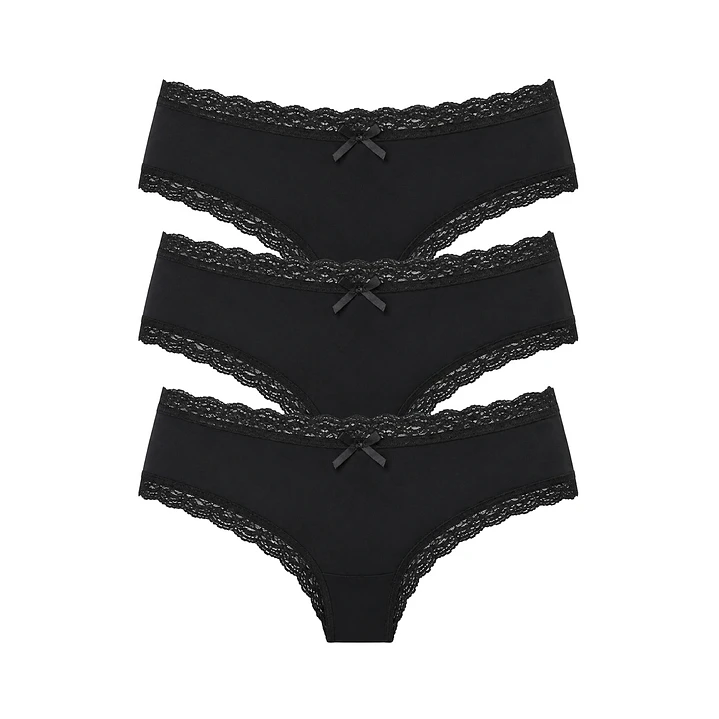 PACK DE 3 CULOTTE ENCAJE ALGODÓN 3