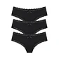 PACK DE 3 CULOTTE ENCAJE ALGODÓN - Miniatura 3