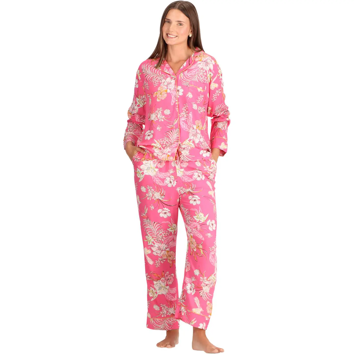 PIJAMA LARGO CAMISERO VISCOSA 1