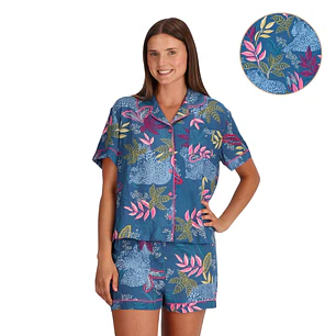 PIJAMA CAMISERO VISCOSA ESTAMPADO