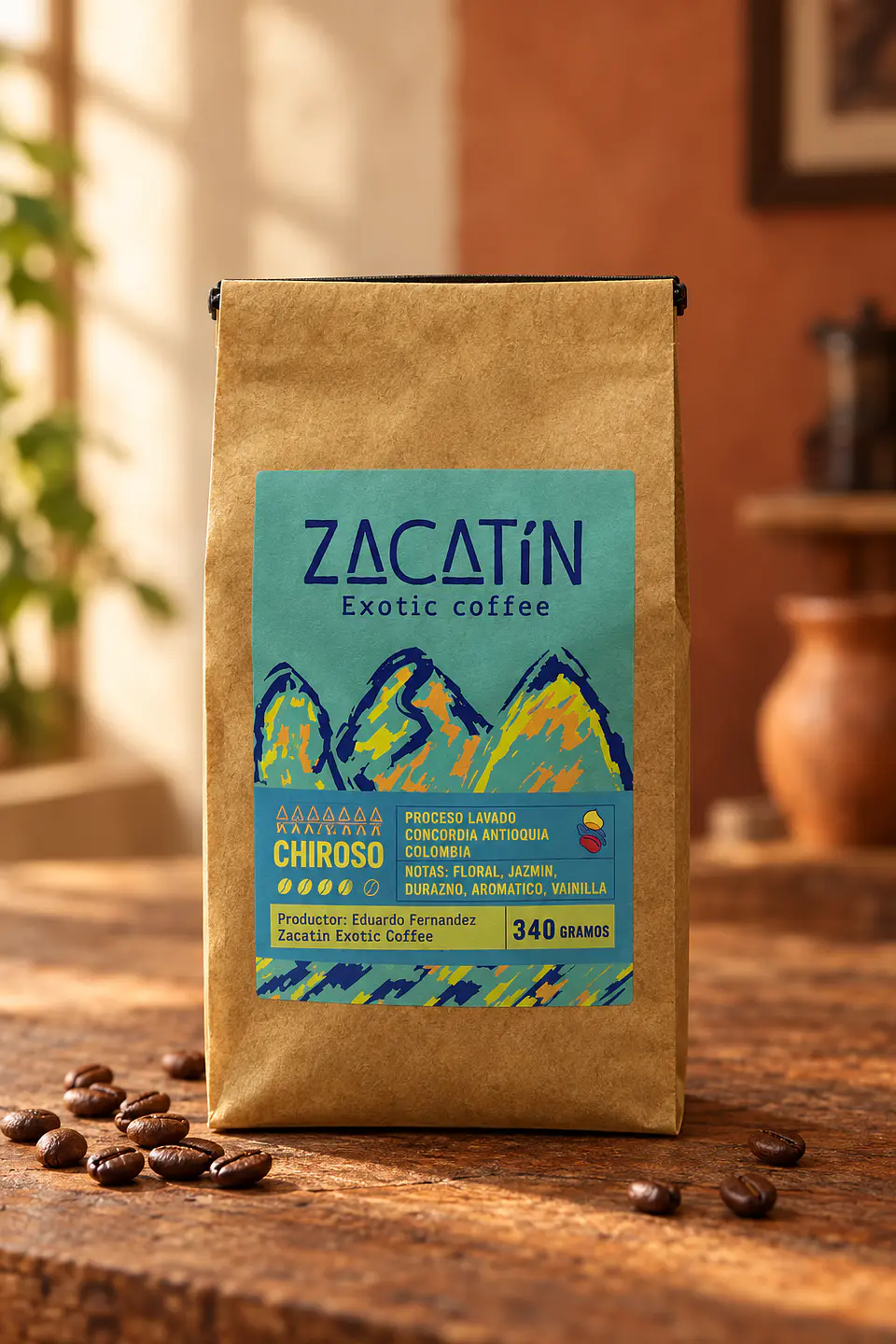 CAFE ZACATIN VARIEDAD CHIROSO 340gr LAVADO MOLIDO 1