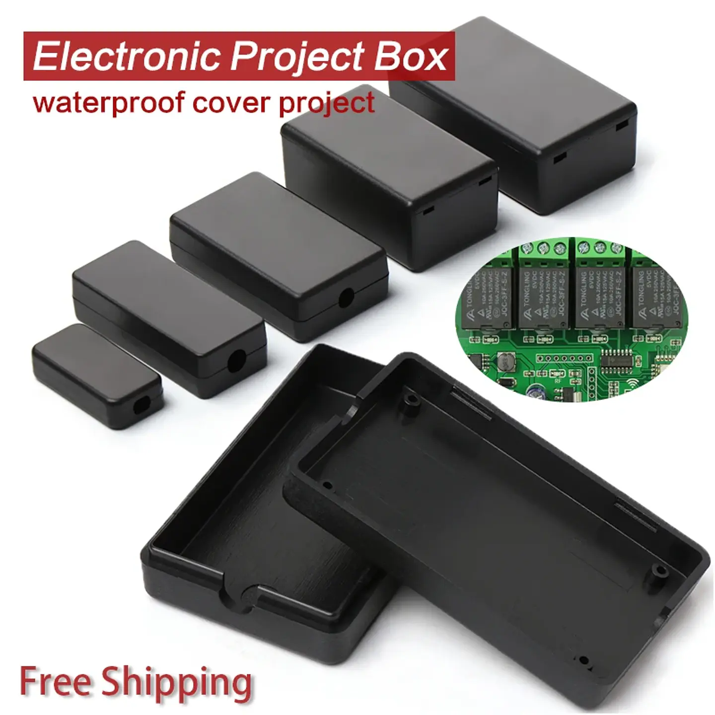 Boîtier de projet étanche en plastique ABS pour composants électroniques – Boîte de rangement / Enceinte pour instruments 1