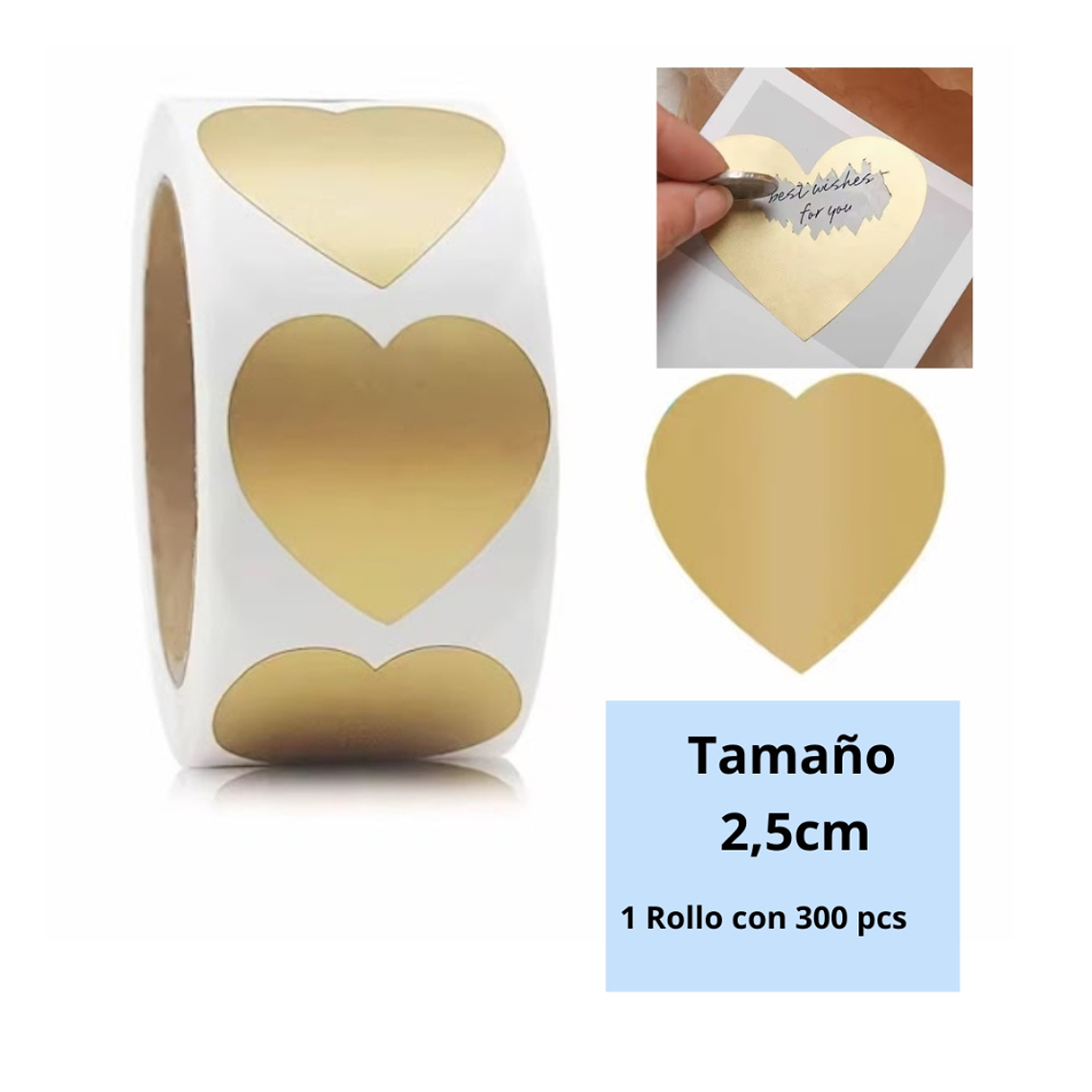 Sticket Raspable Corazon Dorado 1