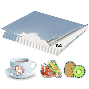 Papel Vinilo Adhesivo A4 Silver gloss