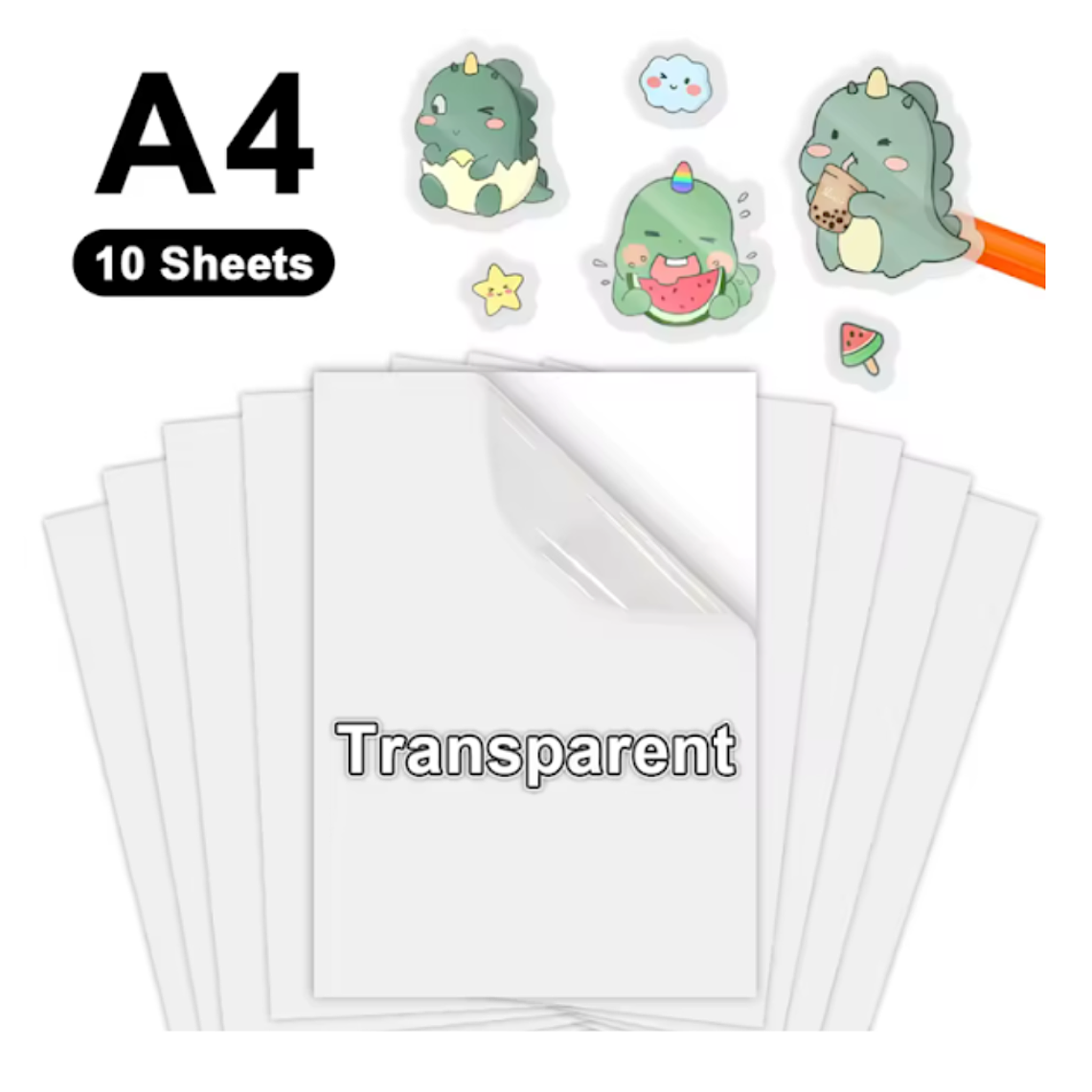 Papel Vinilo adhesivo imprimible Transparente 1