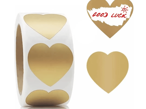 Sticket Raspable Corazon Dorado