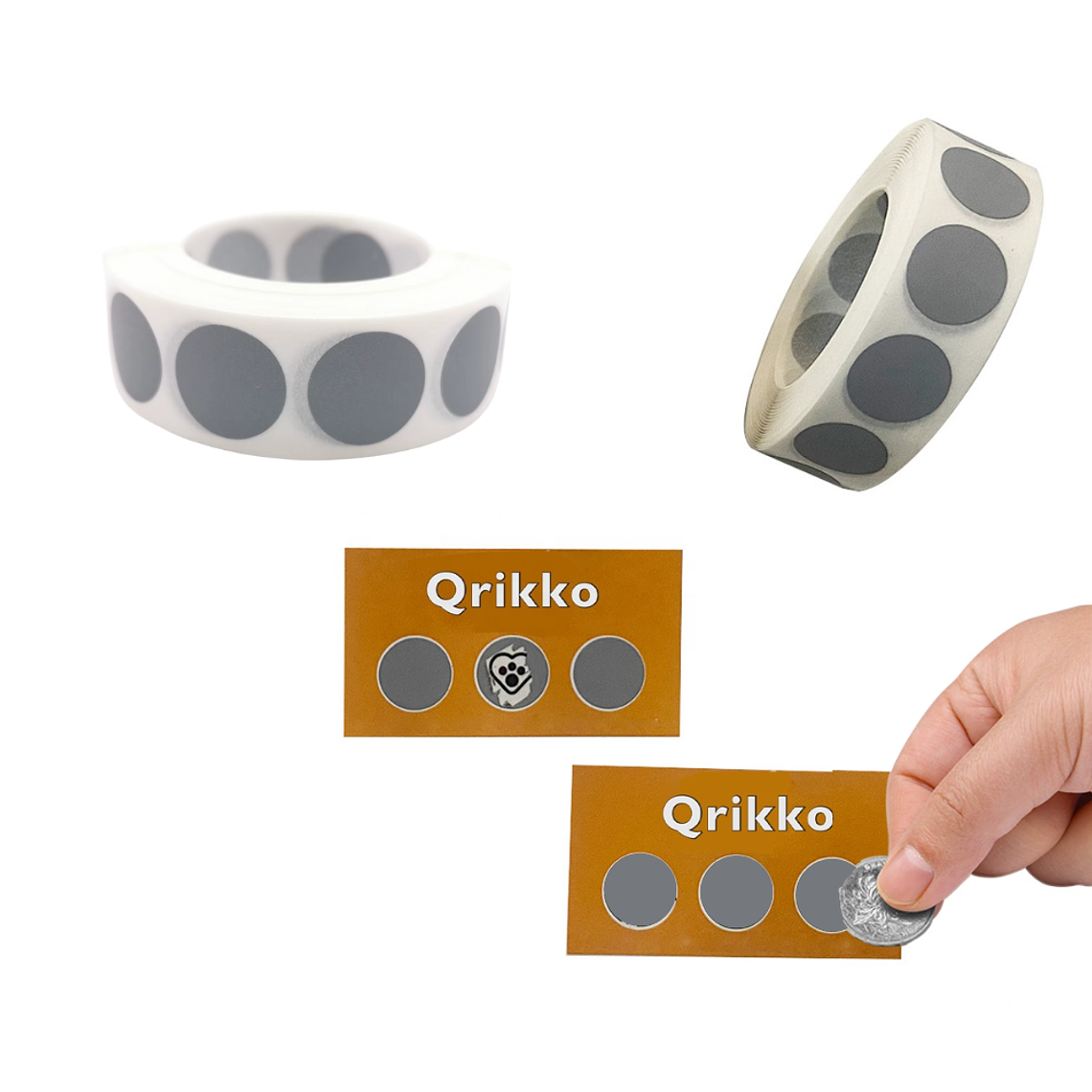 Sticker Raspable Circulo Plateado 300 uni 1