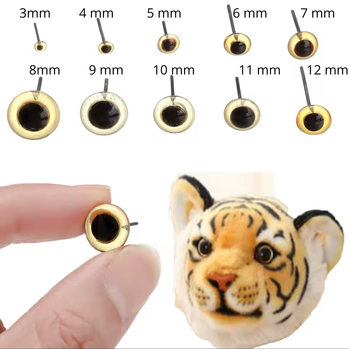 Ojos de 6 mm transparente 10 uni 2