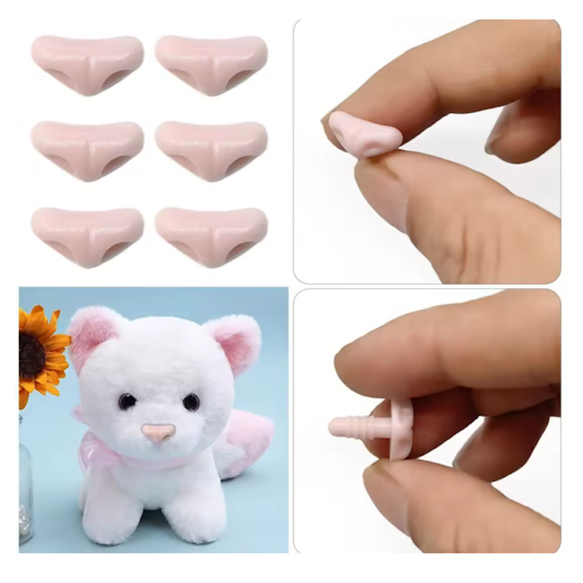 Nariz de gato rosa 15 mm  5 uni 2