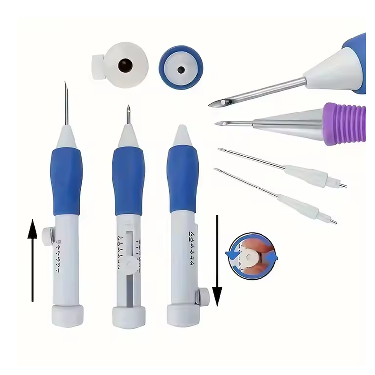 Aguja Mágica (Punch Needle) Pro: Set de 3 Medidas + Accesorios 2