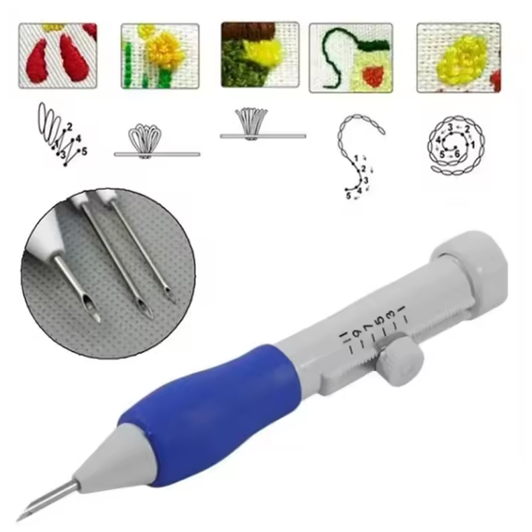 Aguja Mágica (Punch Needle) Pro: Set de 3 Medidas + Accesorios 1