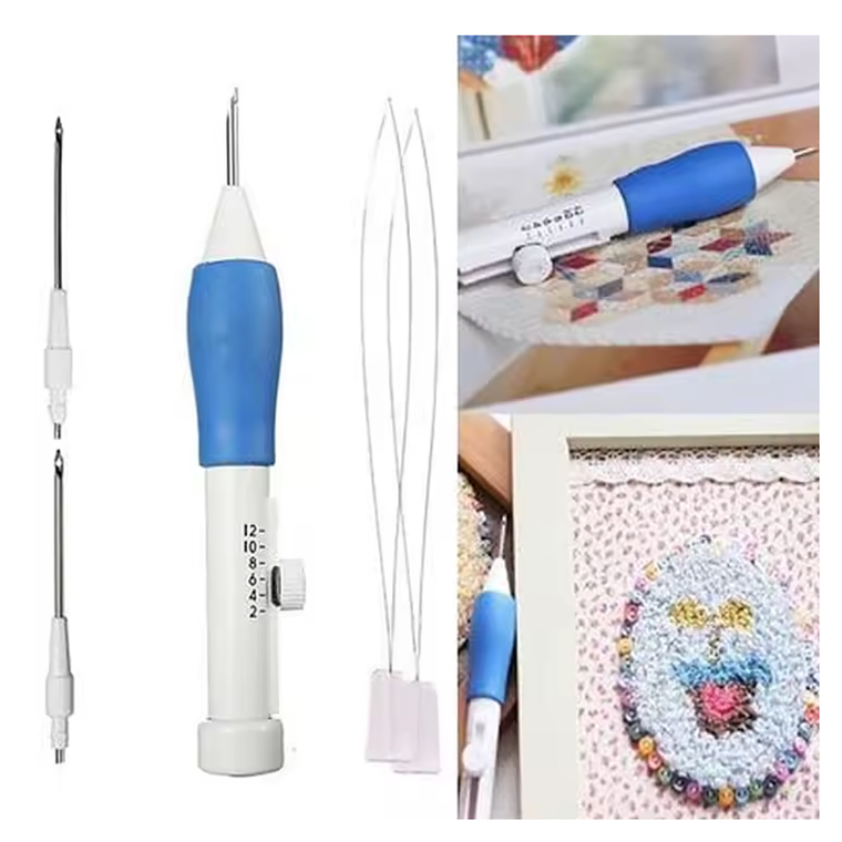 Aguja Mágica (Punch Needle) Pro: Set de 3 Medidas + Accesorios 4