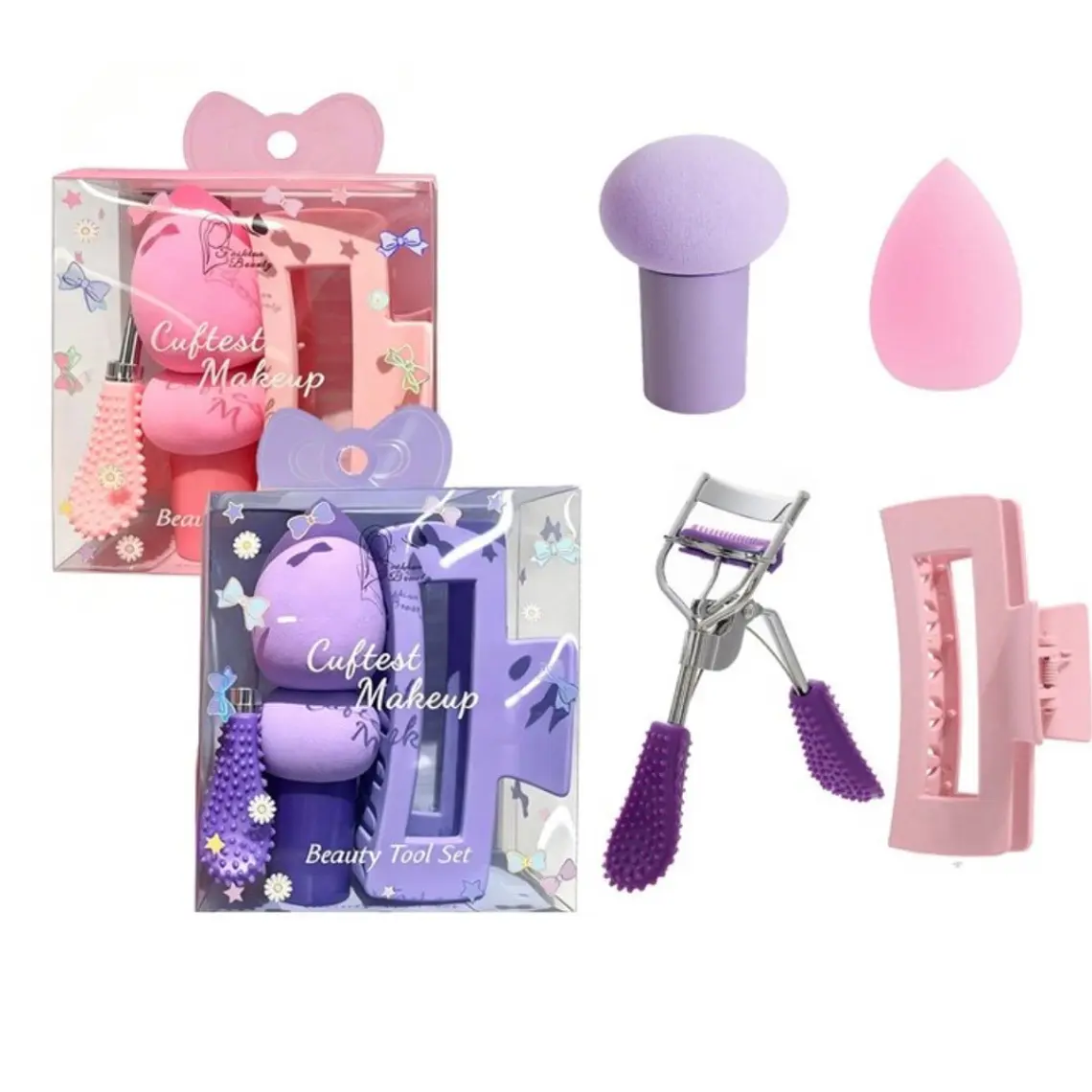 Set esponjas + encrespador de pestañas + tiburon 1