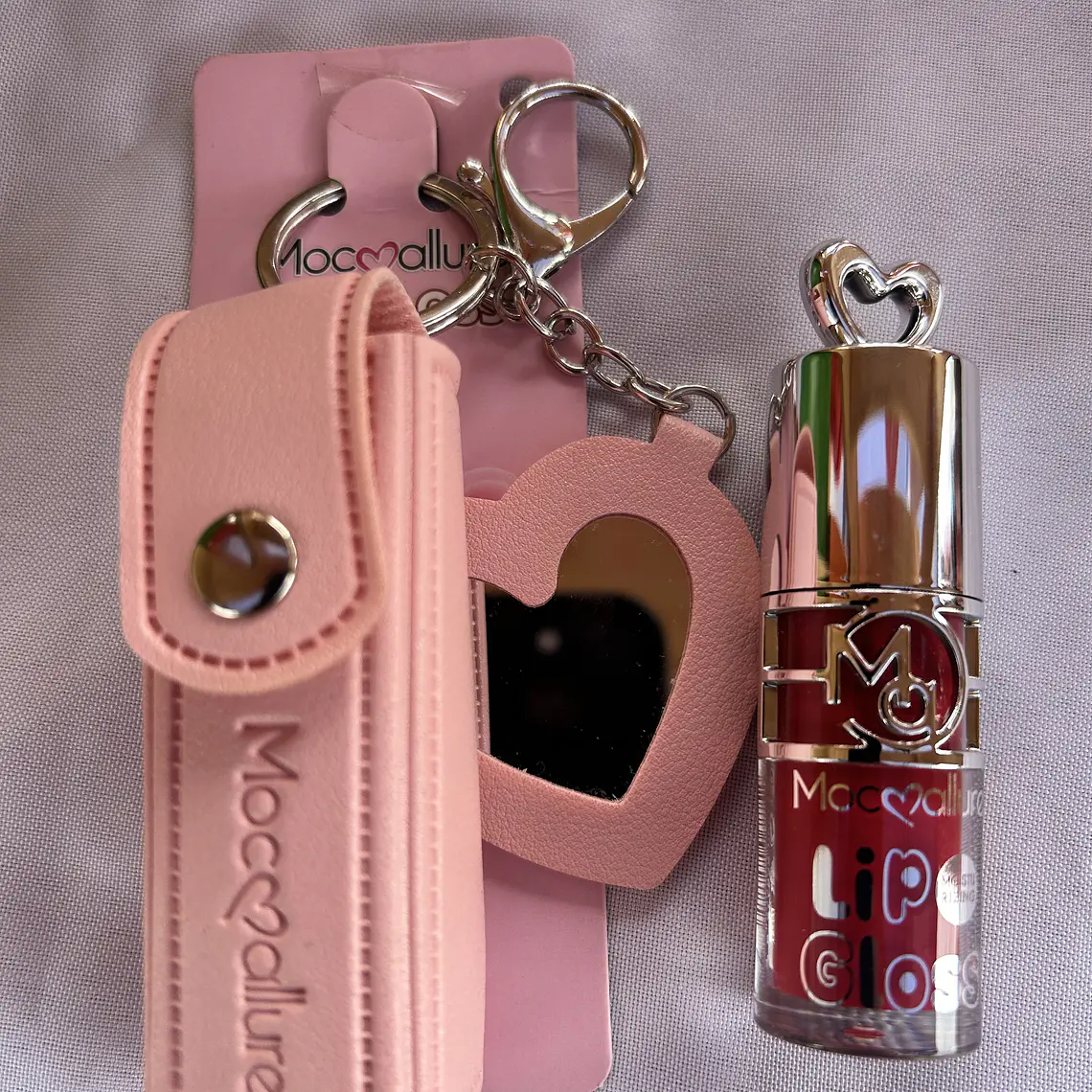 Lip gloss con espejo y bolso 4