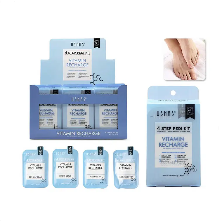 Kit de Pedicura Spa 4 Pasos: Vitamin Recharge – USHAS 2