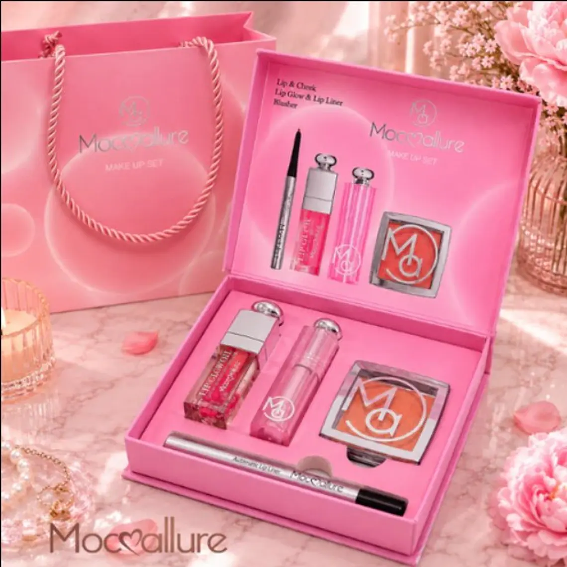 Set de Maquillaje Bálsamo labial y elegancia para las mejillas | 4 Piezas 1