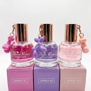 Perfume Fragrance Spray Flower Rococo (30 ml) – Con Llavero Charm Perrito