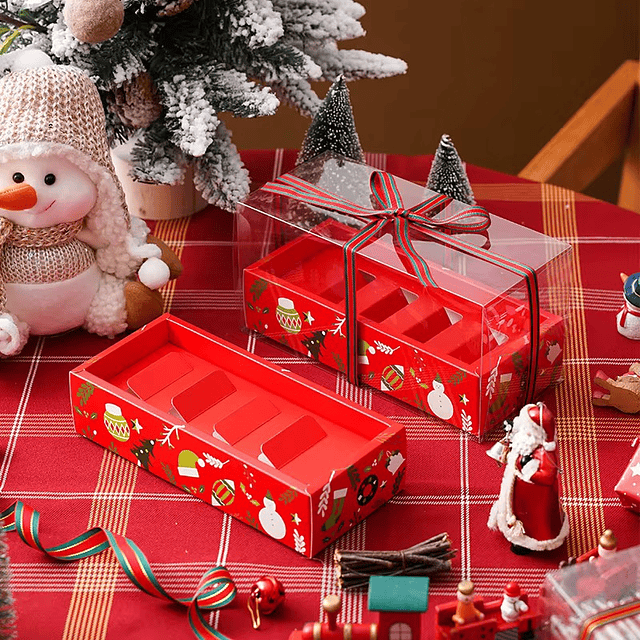 Caja rectangular fosforera navidad 22x10x11 (5 Unidades)