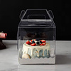 Caja maletín mini torta 14x14x18 cm transparente (5 Unidades)