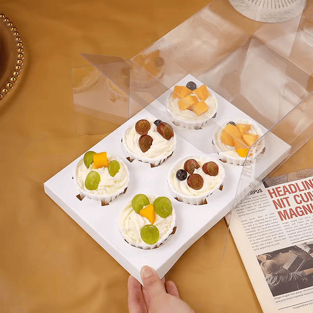 Caja 6 cupcakes cristal