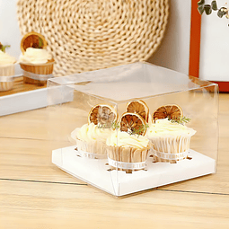 Caja 4 cupcakes cristal