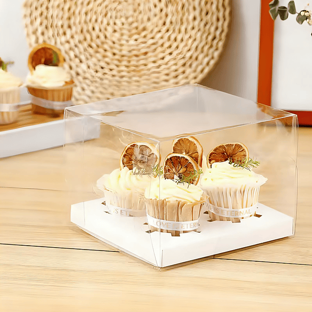 Caja 4 cupcakes cristal