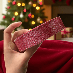 Cintar Roja Lurex Brillante 22 metros 2 cm ancho