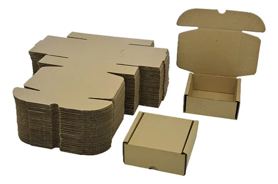 50 Cajas Troqueladas Automontables Microcorrugado 10x10x4 1