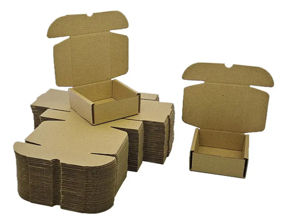 50 Cajas Troqueladas Automontables Microcorrugado 10x10x4 3