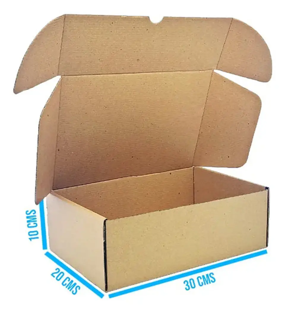 20 Cajas Troquelada   Automontable  Microcorrugado 30x20x10 3