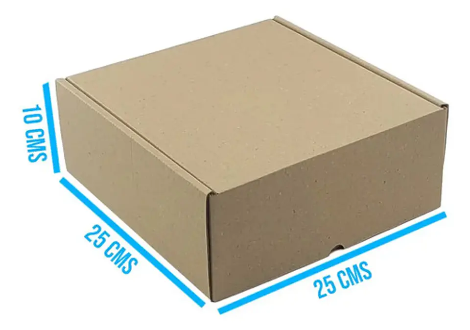 25 Cajas De Cartón 25x25x10 Cartón Microcorrugado De 2 Mm  3